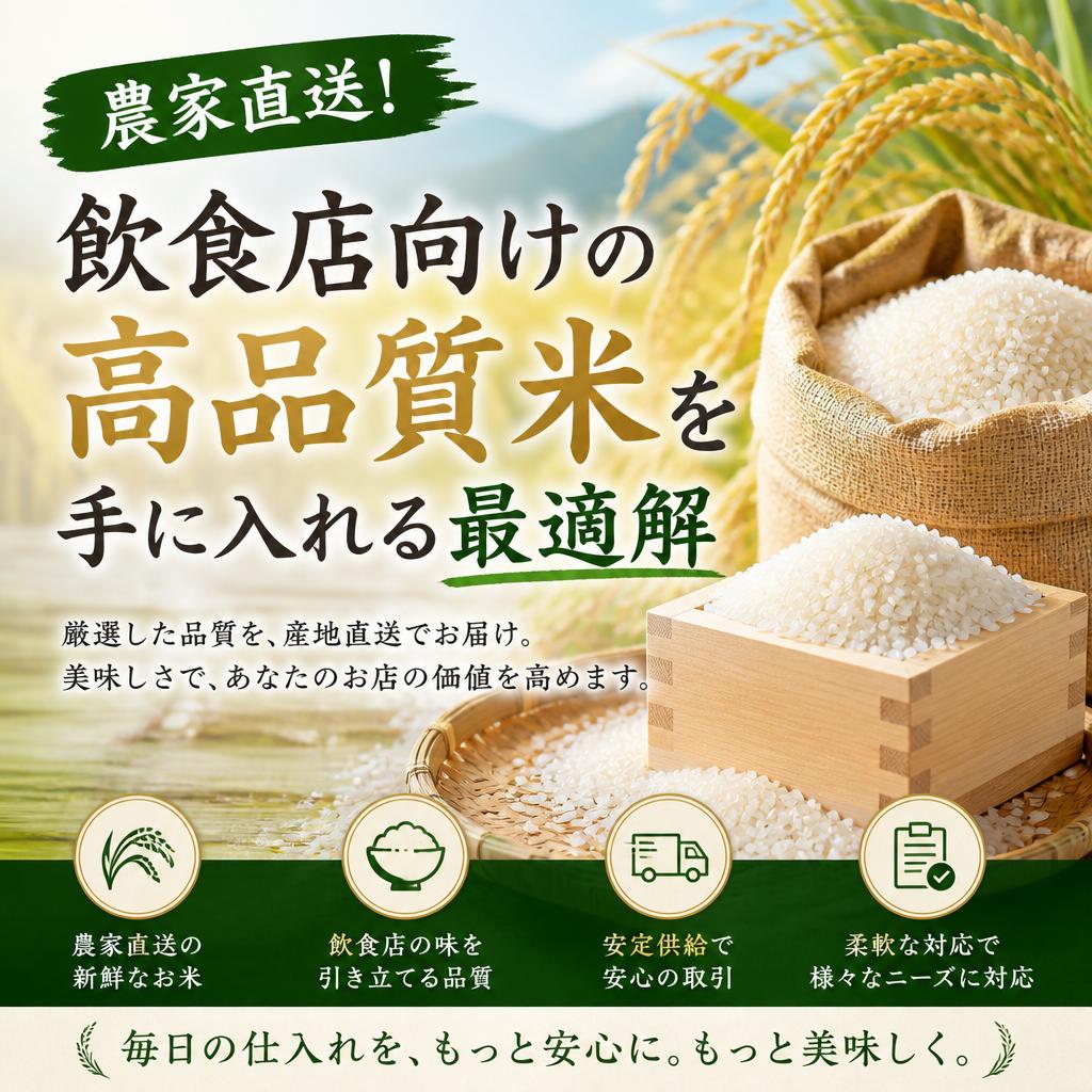 「農家直送！飲食店向けの高品質米を手に入れる最適解」