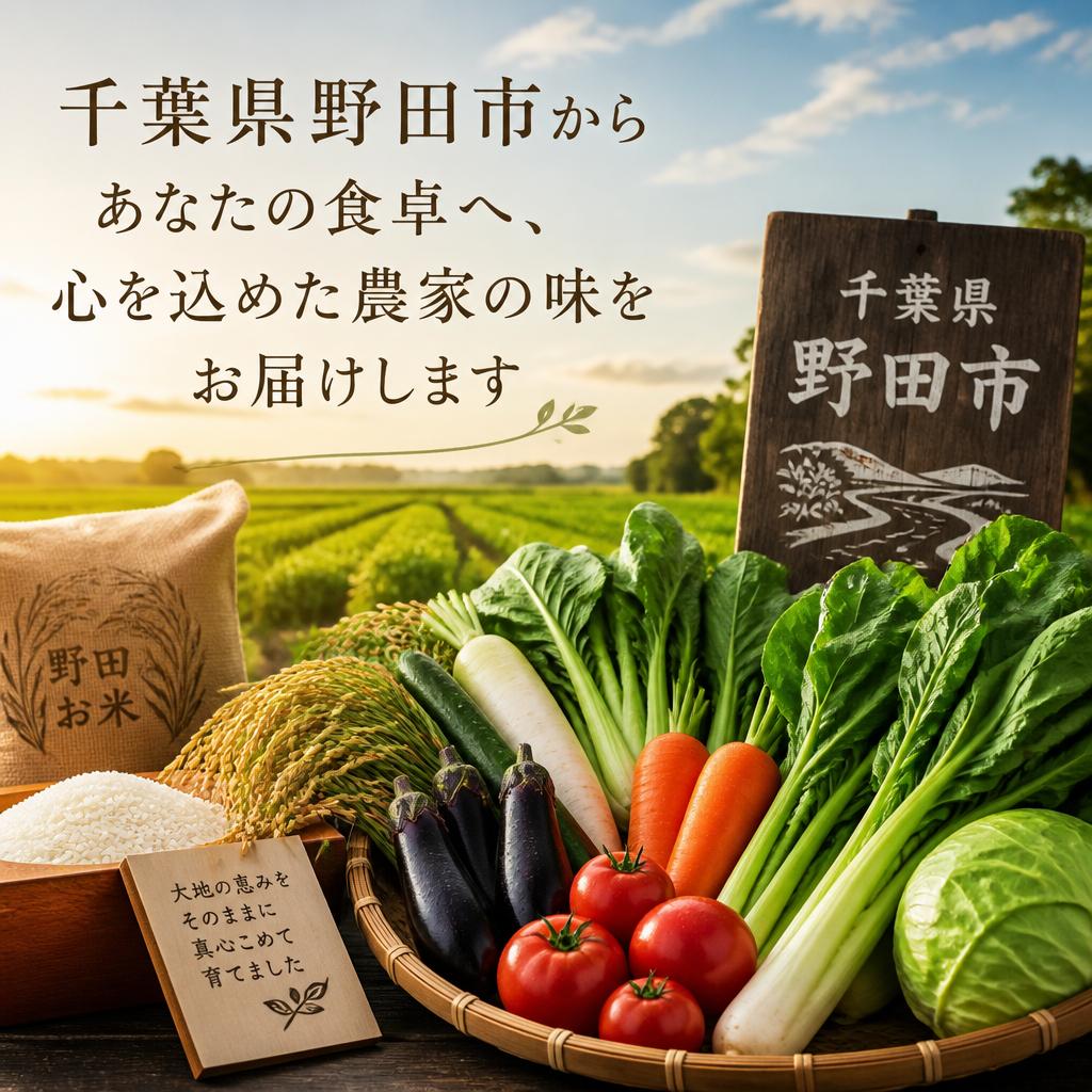 千葉県野田市からあなたの食卓へ、心を込めた農家の味をお届けします