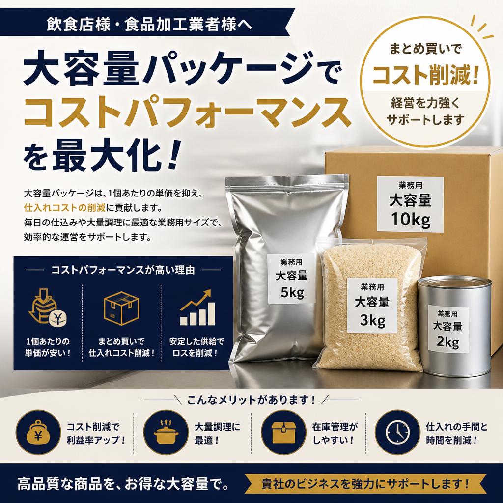 5. 業務用にも対応！大容量のお得感