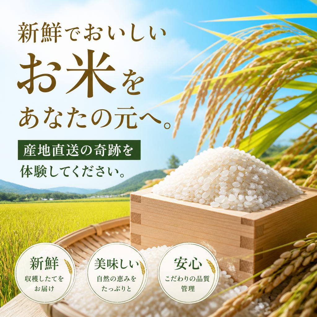 新鮮でおいしいお米をあなたの元へ。産地直送の奇跡を体験してください。